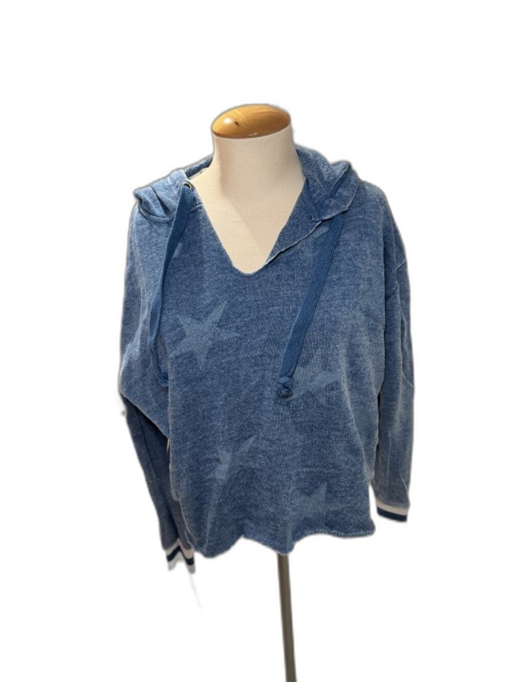Vintage Havana Blue Heather Fleece Hoodie - S